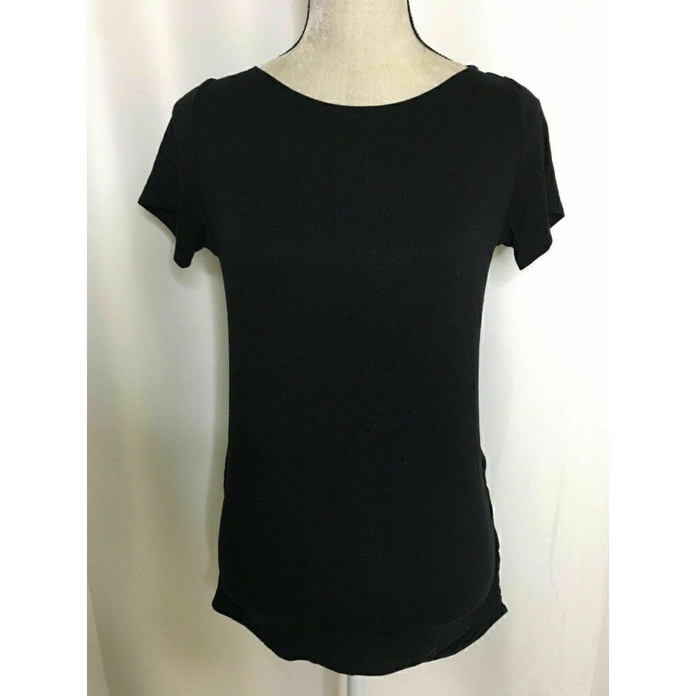 Benjamin Jay Womens Black Gold Short Sleeve Top